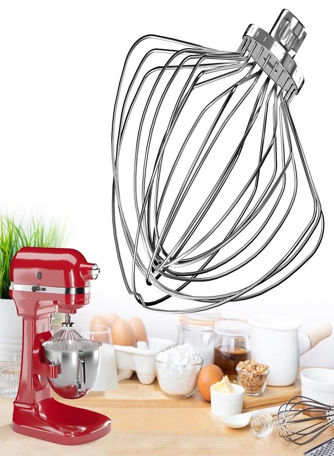 XINCAN KN211WW Stainless Steel 11-Wire Whip Attachment for KitchenAid Bowl-Lift Mixer 7 Quart Bowl, Stainless Steel Whisk Replacement for Kitchen Aid Mixer, Dishwasher Safe, Egg Heavy Cream Beater. - Image 1